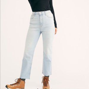 Free People Light Wash Straight Leg Jeans